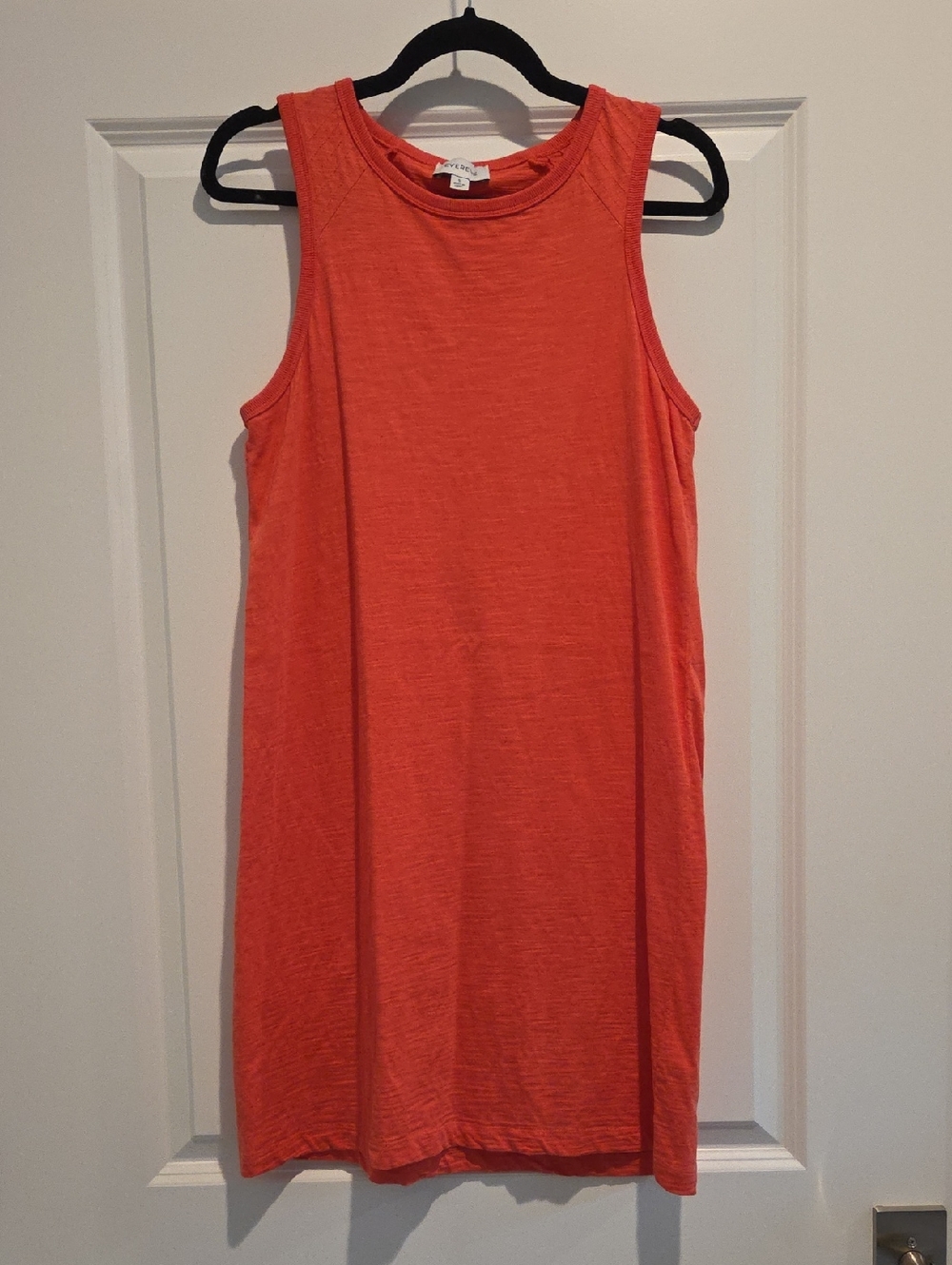 Evereve Bailey Bright Coral Crewneck Tank Dress